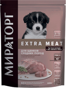Extra Meat для щенков средних пород, с телятиной